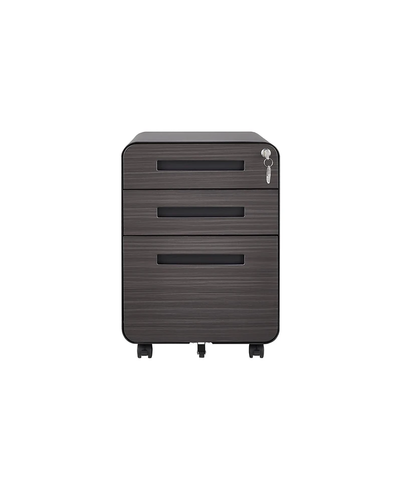 3 Drawer Mobile File Cabinet Under Desk Office Versatile Storage for Legal/Letter/A4 Files, 5 Wheel Design Anti-Tilting