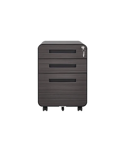 3 Drawer Mobile File Cabinet Under Desk Office Versatile Storage for Legal/Letter/A4 Files, 5 Wheel Design Anti-Tilting