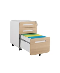 3 Drawer Mobile File Cabinet Under Desk Office Versatile Storage for Legal/Letter/A4 Files, 5 Wheel Design Anti-Tilting