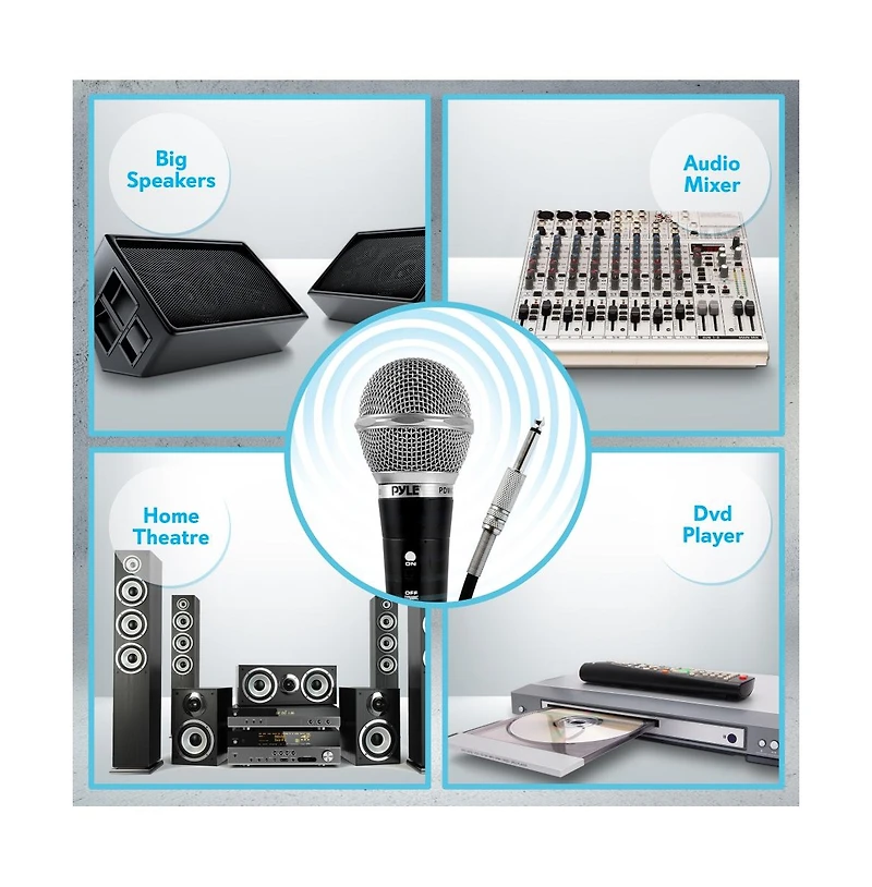 Pyle Dynamic Microphone Kit with 3 Handheld Mics, Xlr Cables & Pop Filters