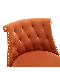 Set of 2 Velvet Swivel Bar Stools, 360° Rotation, Modern Kitchen Chairs-The Pop Home