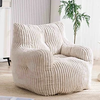The Pop Home Soft Corduroy Bean Bag Chair with Memory Foam Filling for Living Room-The