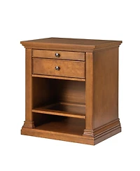 Hulala Home Mulo Traditional Nightstand with Three Ports and Adjustable Shelf