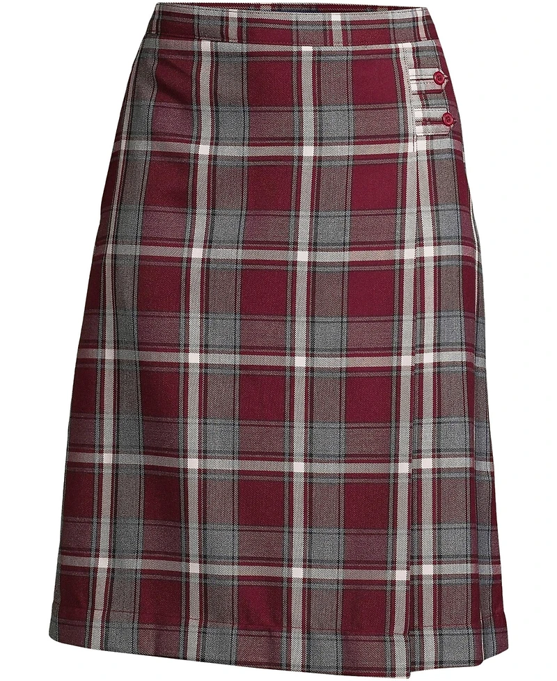 Lands' End Women's Plaid A-line Skirt Below the Knee
