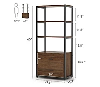 Tribesigns Bookcase, 4-Tier Bookshelf with 2 Drawers