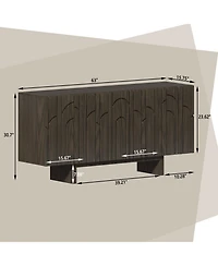 63'' Large Sideboard Buffet Cabinet 4 Door Storage