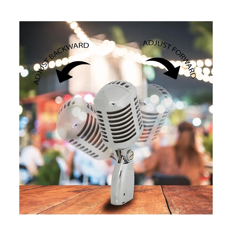 Pyle Classic Retro Dynamic Vocal Microphone, Vintage Style with 16' Xlr Cable (Silver)