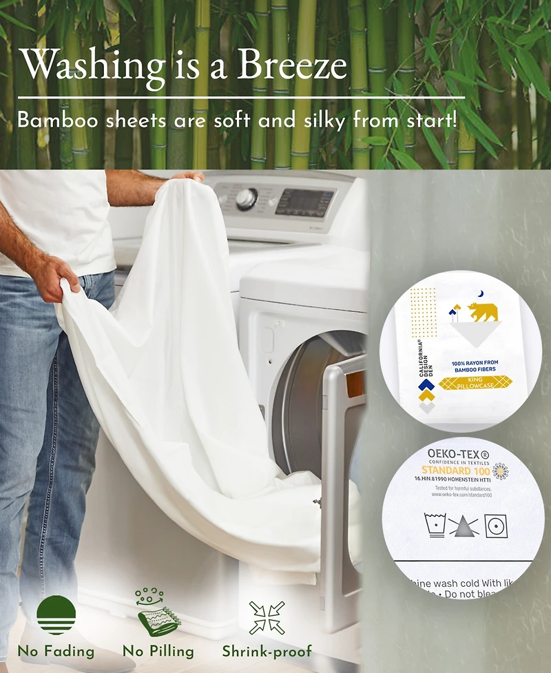 Silky Soft 100% Rayon from Bamboo Cases King Size, Set Of 2 For Smooth Hair & Skin, Fits Pillows by California Design Den