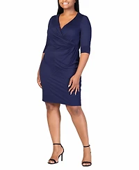 24seven Comfort Apparel Plus Wrap Dress