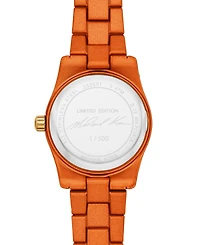 Michael Kors Women's Limited-Edition Lexington Three-Hand Orange Stainless Steel Watch, 26mm