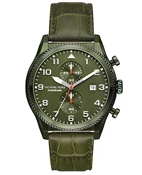 Michael Kors Men's Panorama Chronograph Green Leather Watch, 44mm
