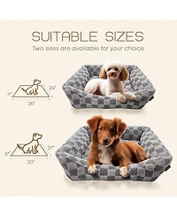 Reserve Checkered Cuddler, Ultra-Soft & Elegant Pet Bed for Dogs & Cats, Designed for Comfort and Durability