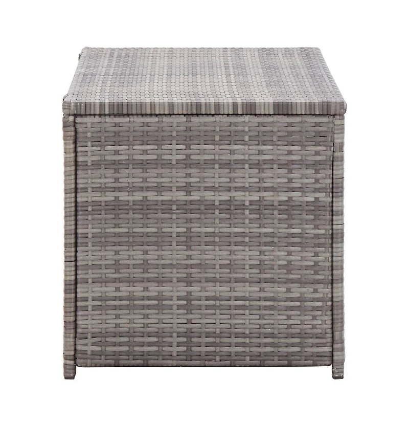 vidaXL Patio Storage Box Poly Rattan 39.4"x19.7"x19.7" Gray