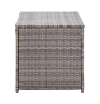 vidaXL Patio Storage Box Poly Rattan 39.4"x19.7"x19.7" Gray