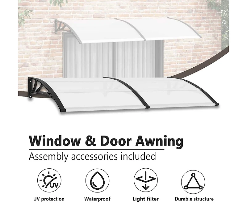 Door Canopy Black 78.7"x39.4" Pc