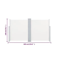 Retractable Side Awning Cream 55.1"x236.2"