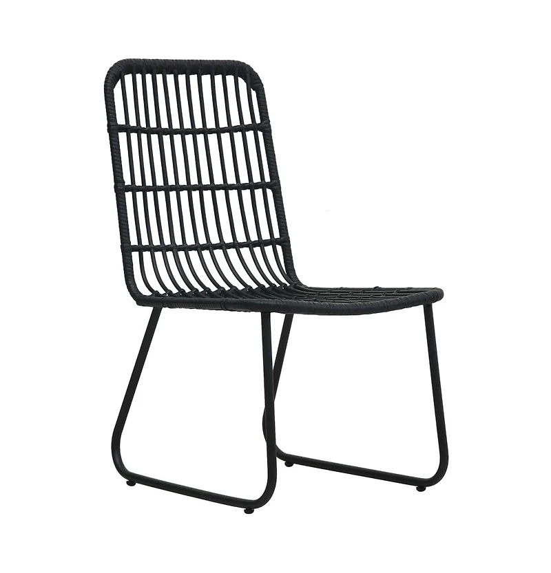 vidaXL 3 Piece Bistro Set Poly Rattan Black