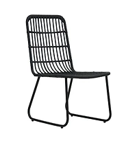 vidaXL 3 Piece Bistro Set Poly Rattan Black
