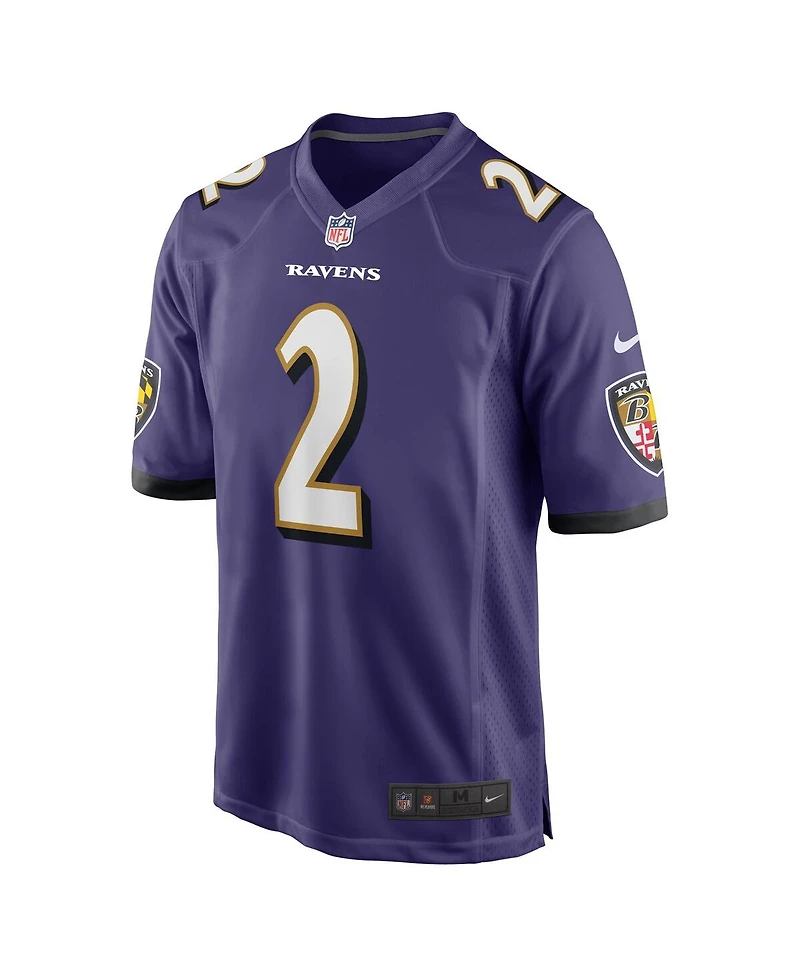 Nike Men's Nate Wiggins Purple Baltimore Ravens Player Game Jersey