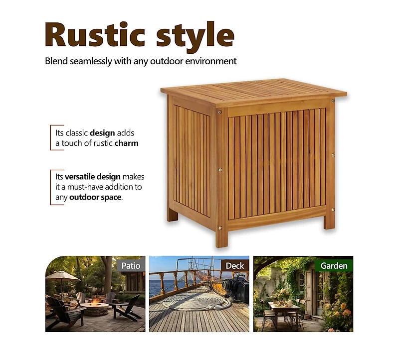 Patio Storage Box 23.6"x19.7"x22.8" Solid Wood Acacia
