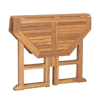 vidaXL Folding Patio Dining Table 35.4"x35.4"x29.5" Solid Teak Wood