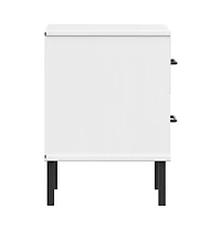 Bedside Cabinet White Solid pine wood Compact Bedside Cabinet