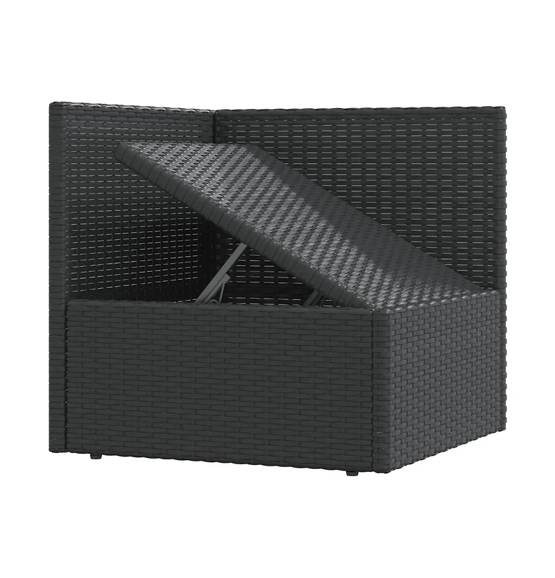 vidaXL 5 Piece Patio Lounge Set with Cushions Black Poly Rattan