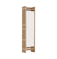 Folding 6-Panel Room Divider 94.5" Bamboo and Canvas