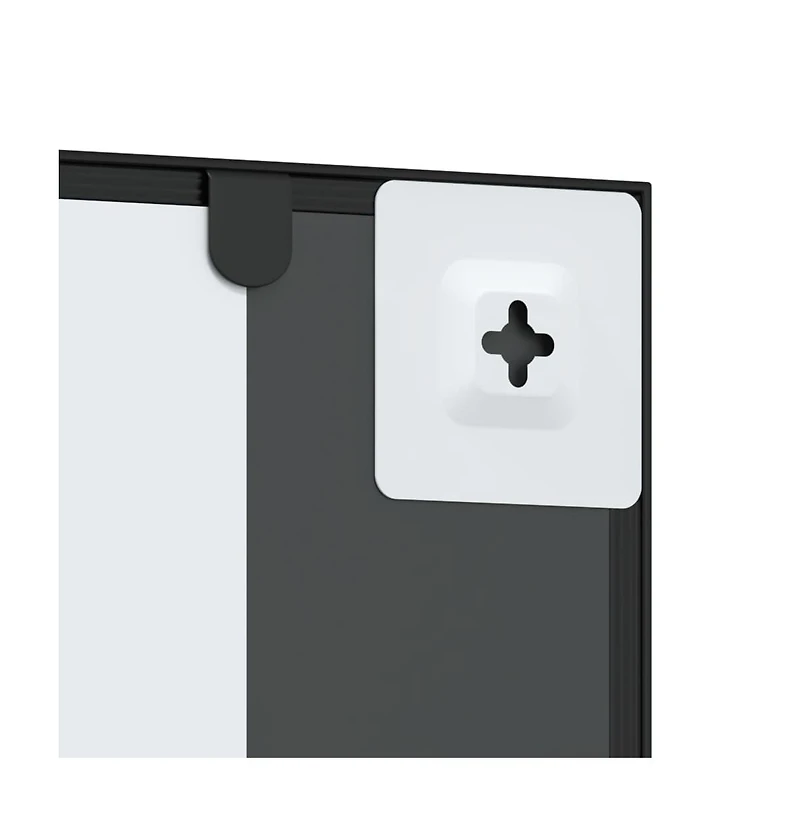 vidaXL Wall Mirror Black 19.7"x39.4" Rectangle Iron