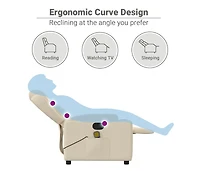 Massage Recliner Chair Cream Fabric