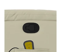 Massage Recliner Chair Cream Faux Leather