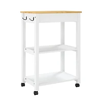 vidaXL Kitchen Trolley Monza 23.6"x15.7"x35.4" Solid Wood Pine