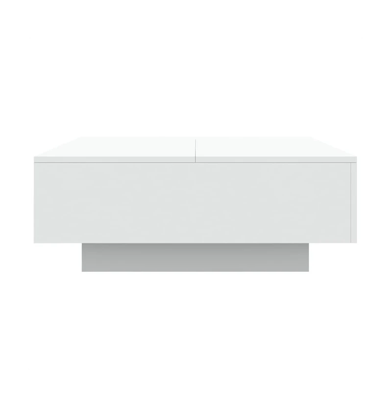 vidaXL Coffee Table with Led Lights White 31.5"x31.5"x12.2"