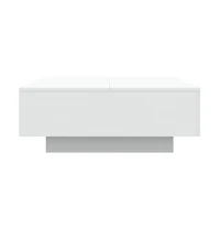 vidaXL Coffee Table with Led Lights White 31.5"x31.5"x12.2"