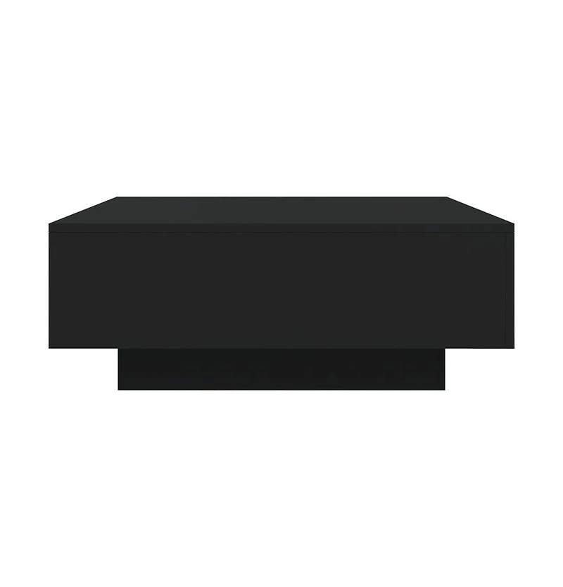 vidaXL Coffee Table with Led Lights Black 31.5"x31.5"x12.2"