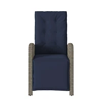 vidaXL Reclining Patio Chairs 2 pcs with Footrest Gray Poly Rattan
