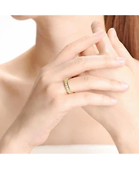 14K Gold Plated Overlay Cubic Zirconia Band Ring