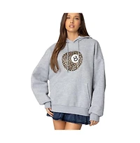 Edikted Women's Leopard 8 Oversized Hoodie