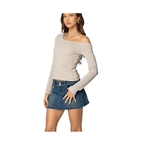 Edikted Womens Adelaine Asymmetric Top