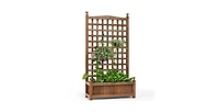 Slickblue Solid Wood Farmhouse Garden Planter Box with 48-inch High Trellis