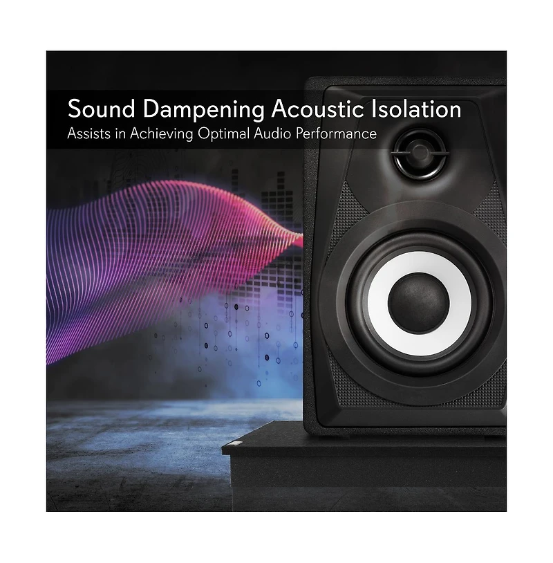 Pyle Pro Audio Pa Speaker Platform Pad, Stage & Studio Acoustic Isolation, 15” x 15” for Speakers up to 90 lbs