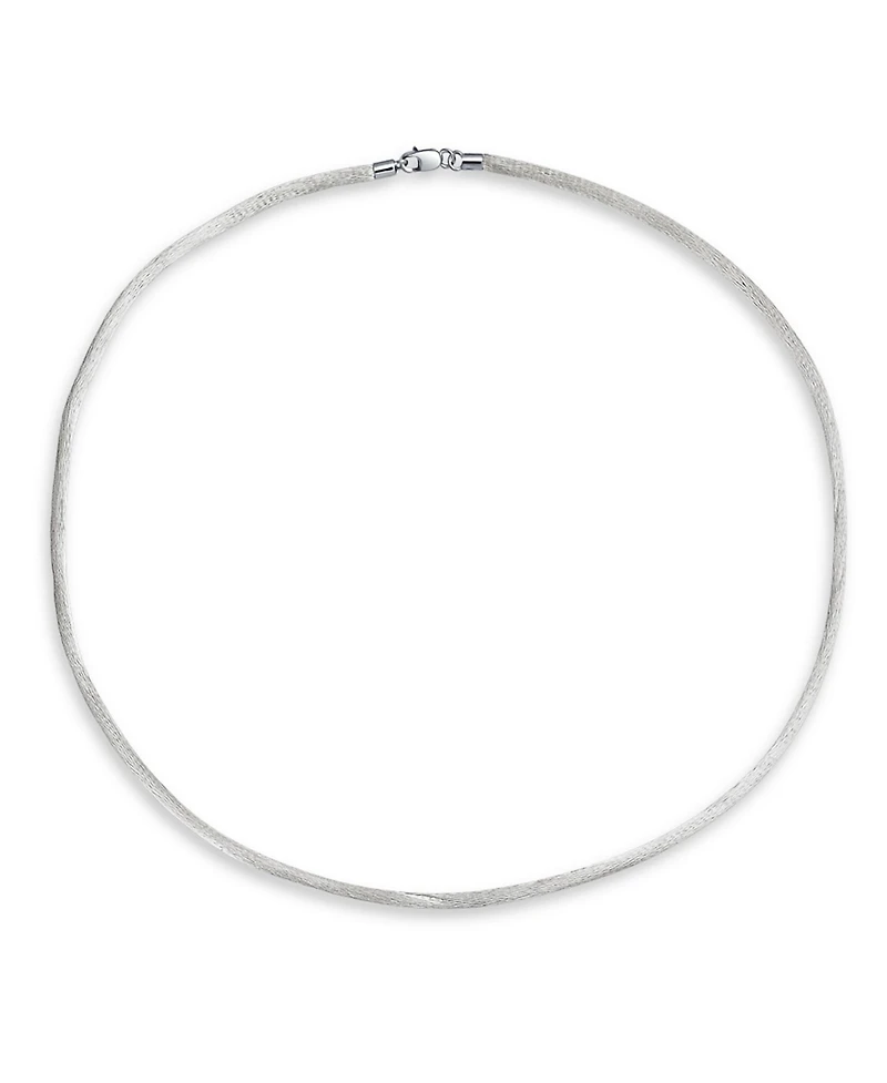 Bling Jewelry Soft Thin Satin Silk Cord Strand Necklace For Pendant Layering .925 Sterling Silver