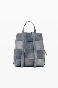 Desigual Women's Medium braided denim-effect backpack
