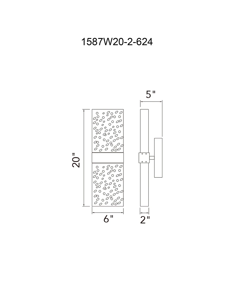 Cwi Lighting 20" Metal Lava Integrated Led Wall Light