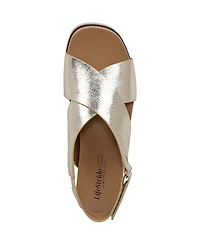 LifeStride Women's Georgina Square Open Toe Slingback Platform Sandals