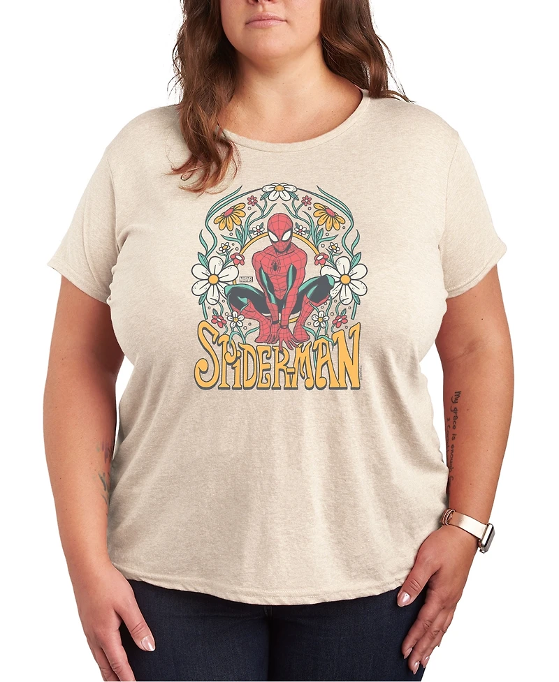 Hybrid Apparel Plus Marvel Spider-Man Graphic Crew Neck Tee