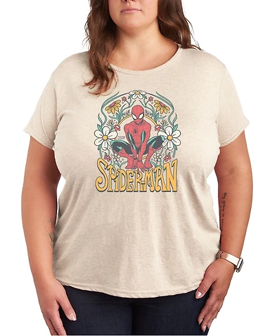 Hybrid Apparel Plus Marvel Spider-Man Graphic Crew Neck Tee