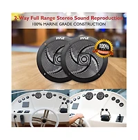 Pyle 4" Waterproof Rated Marine Speakers - Low-Profile Slim Style Speaker Pair, 100W