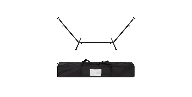Slickblue Portable Stripe Cotton Hammock with Metal Stand and Carry Case