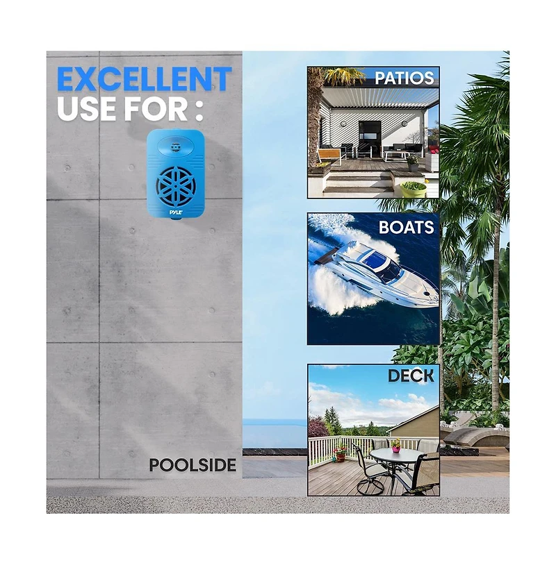 Pyle 4” 2-Way Indoor/Outdoor Bluetooth Wireless Speaker System - Waterproof, 300W Max Power, 1/2” Tweeter